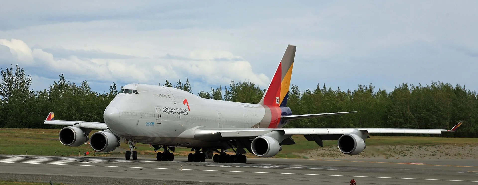 Boeing 747 cargo freighter on the runway